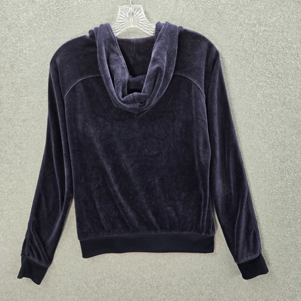 Juicy Couture‎ Women Sweatshirt Small Blue Hoodie Velour Pockets Long Sleeve